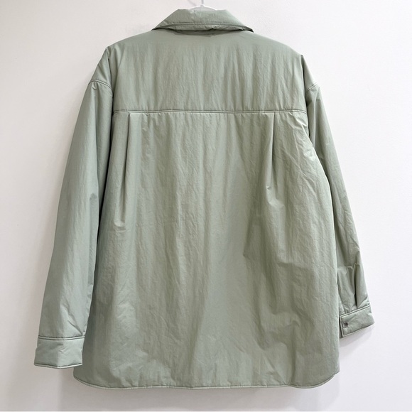 Babaton (via Aritzia) Merit Shirt Jacket Shacket Green Vegan Water Repellent L - Picture 9 of 14